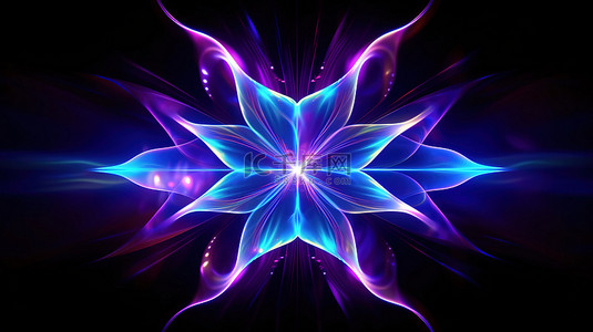 紫色科幻背景高清背景图片_蓝色和紫色霓虹灯星 3D 艺术背景，在令人惊叹的 4k 超高清中具有酷炫的发光抽象效果