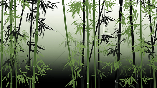 竹子环保背景插画