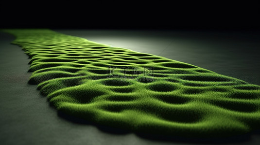 沥青上的绿草 3d 渲染动物打印剪影