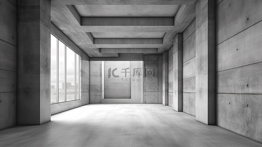 孤独背景图片_孤独中建筑细节的混凝土内部 3D 渲染