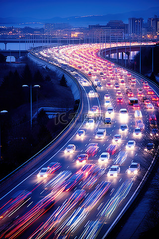 夜间高速公路上有几辆车