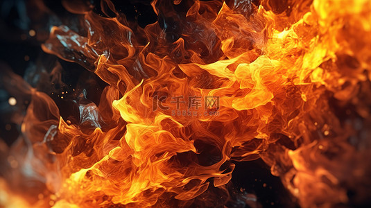 抽象暖背景图片_精心制作的 3D 抽象火焰