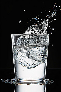 水从玻璃杯中流出
