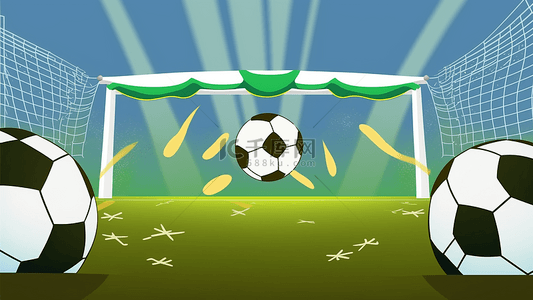 世界杯背景背景图片_足球绿色球门进球背景
