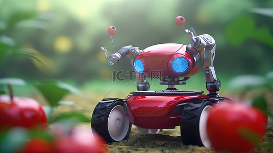 革命性的农业红苹果收获与 3D 机器人协助