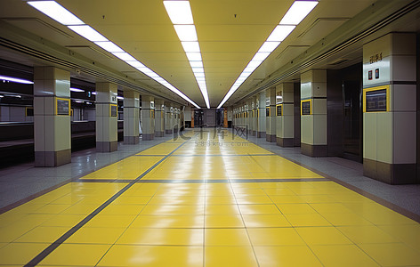 车站的地板是黄色的