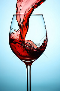 将红酒倒入玻璃杯中 红酒流入玻璃杯中