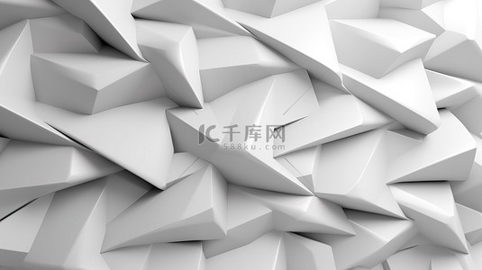 干净背景上的几何 3D 渲染抽象白色面板设计