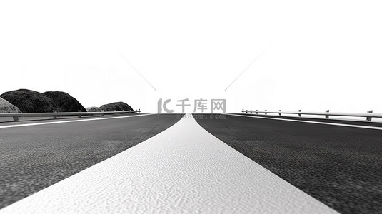 箭头的道路背景图片_放置在白色背景上的道路方向的 3d 插图