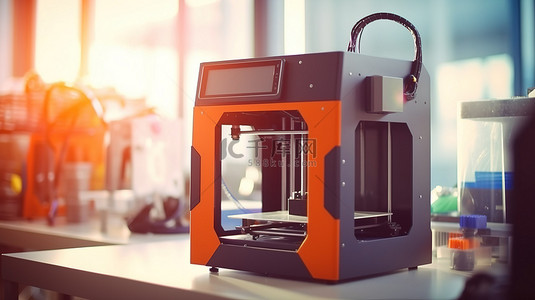 现代电子背景图片_塑料 3D 打印机在行动 现代电子技术在实验室工作