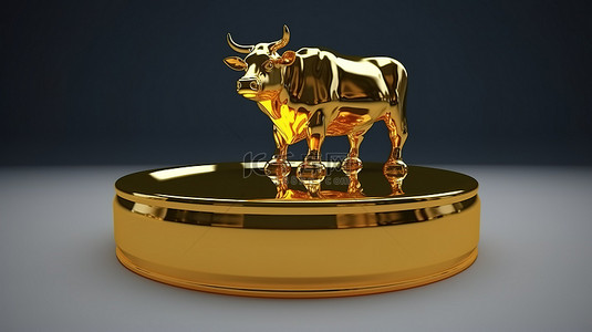 金牛金背景图片_3D 渲染油箱和金牛作为强大的商业符号