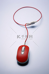 电脑背景图片_电脑鼠标和红线的图像