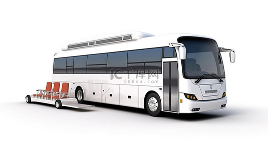 手机在线预订视图中的大白巴旅游巴士