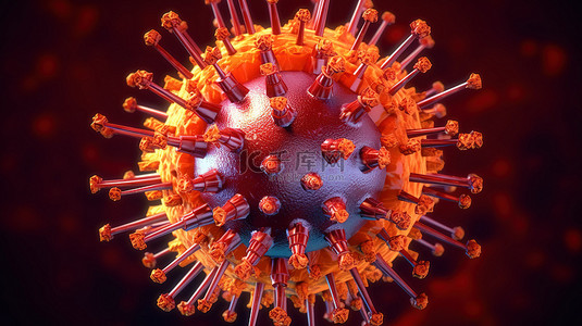 2019背景图片_以抽象风格描述冠状病毒爆发的未来派 3D 描述