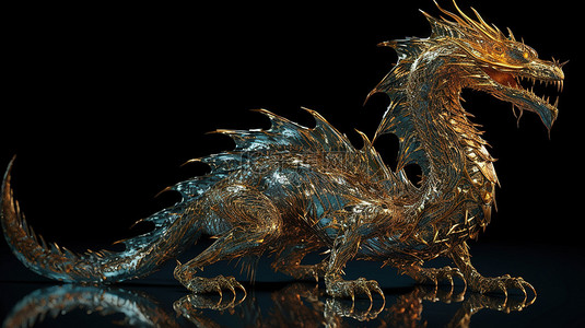 神话人物背景图片_富有想象力的龙通过 3D 渲染栩栩如生