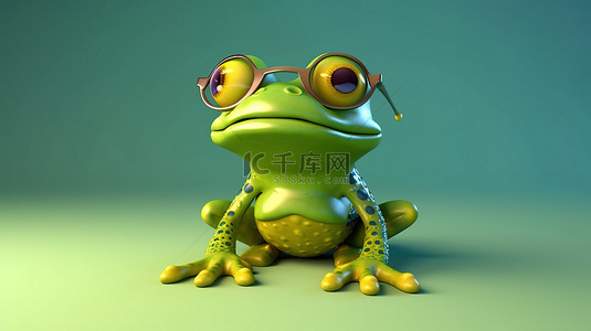 摩托车背景图片_青蛙的生动 3D 插图