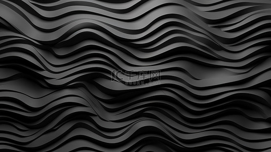 当代抽象背景，具有逼真的 3D 波浪和粗糙的灰泥墙纹理