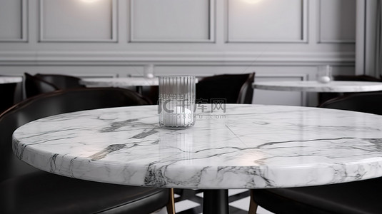 餐厅柜台背景图片_餐厅前面的大理石桌子是用于产品展示的 3D 渲染空间