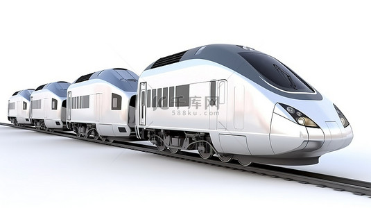 地铁背景图片_孤立的白色背景 3d 渲染现代高速列车组