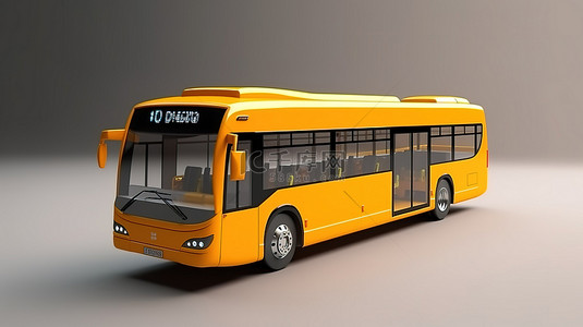 城市公交车模板上的 3d 插图客运