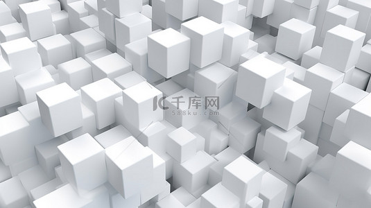 白色等距 3d 立方体的背景图案