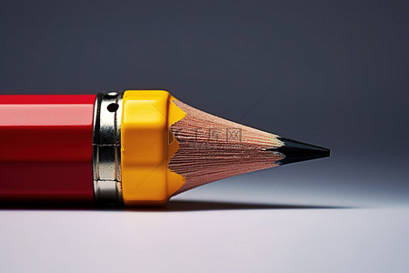 我的眼里只有你背景图片_一支黄色笔尖的铅笔只有一侧有红色笔尖