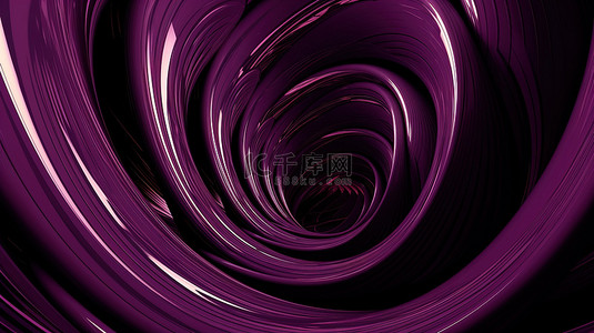 空灵的紫罗兰色隧道中扭曲带的 3D 插图