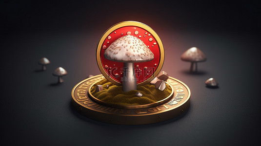 蘑菇主题3d奖牌硬币