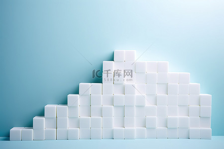 白色立方体背景图片_由白色立方体制成的墙模型