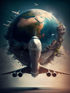 旅行环游背景图片_旅游环球飞机背景