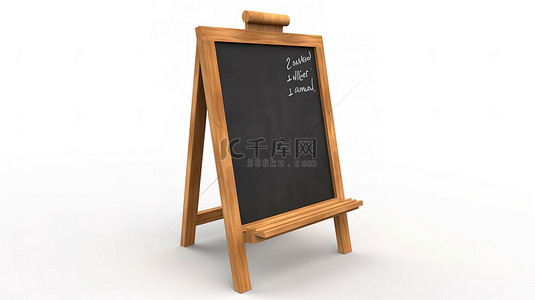 白色菜单背景图片_木制户外菜单黑板上的销售标志白色背景 3d 渲染