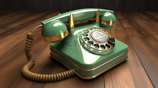 现代世界中的老式电话 3d 渲染