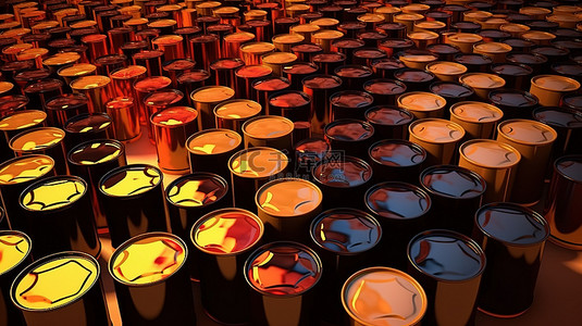 石油桶或原油容器的 3d 渲染