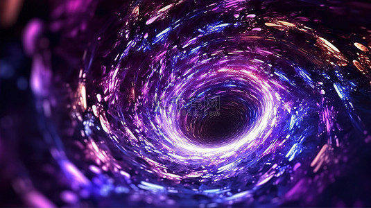 网络结构背景背景图片_具有紫色粒子循环流的数字网络结构的 3D 渲染
