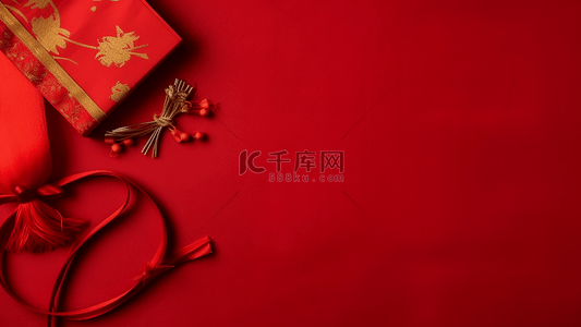 新春广告背景图片_红色丝绸灯笼中国风格节日广告背景
