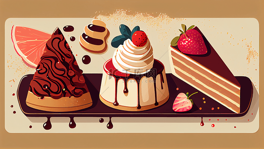 生日背景图片_甜品蛋糕可爱背景