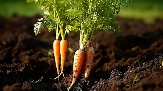 自有种植背景图片_胡萝卜种植技术 胡萝卜在泥土和泥土中生长