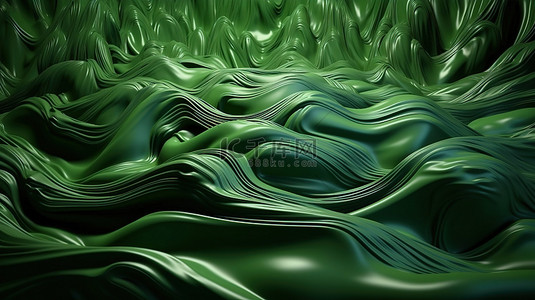 超现实的 3d 背景纹理与 3d 渲染的脏绿色表面抽象艺术