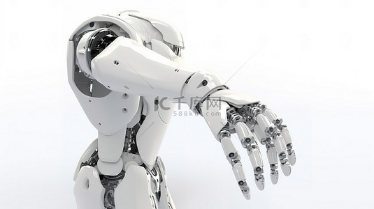 技术合同背景图片_android 机器人握手在白色背景上的 3d 渲染