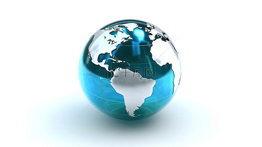 理念商务背景图片_白色背景上的全球连接 3D 数字插图