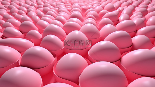 3d 渲染中的粉红色阳光面朝上的鸡蛋图案
