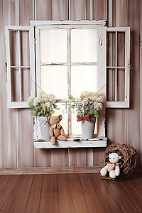 木制窗户装饰背景 diy 自制质朴木制婚礼背景木质室内