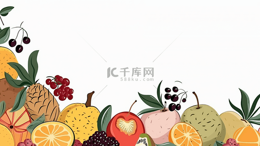 生鲜新鲜背景图片_水果边框插图