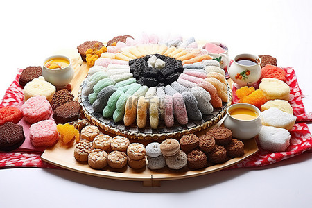 宫西达也背景图片_桌面上有许多不同种类的甜点