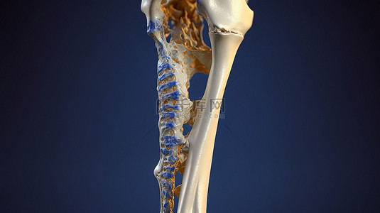 具有医疗精度的股骨 3D 渲染
