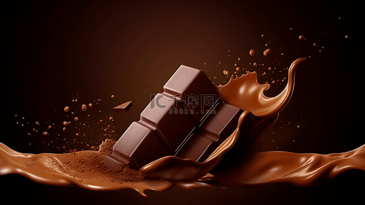 巧克力块状深褐色浆状背景