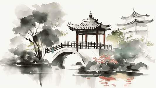 古风背景图片_清明节写意插画背景