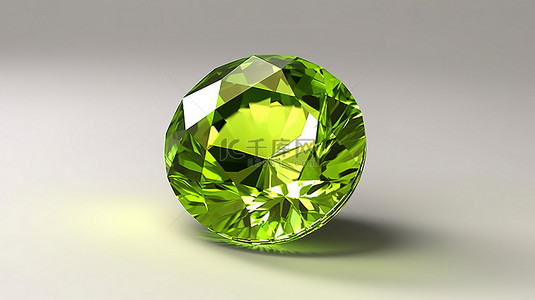 圆形橄榄石宝石的 3d 渲染