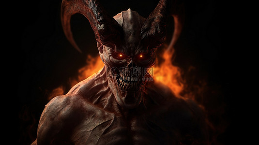 来自地狱的恶魔生物 3d 渲染