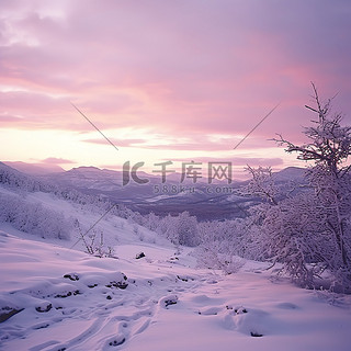冬季背景图片_内布拉斯加州东北部山区冬季野猫山口上方的日出